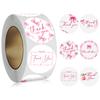 100-500Pcs High-Quality Round High-Quality Pink High-Quality Thank High-Quality You High-Quality Stickers High-Quality Baking High-Quality Birthday