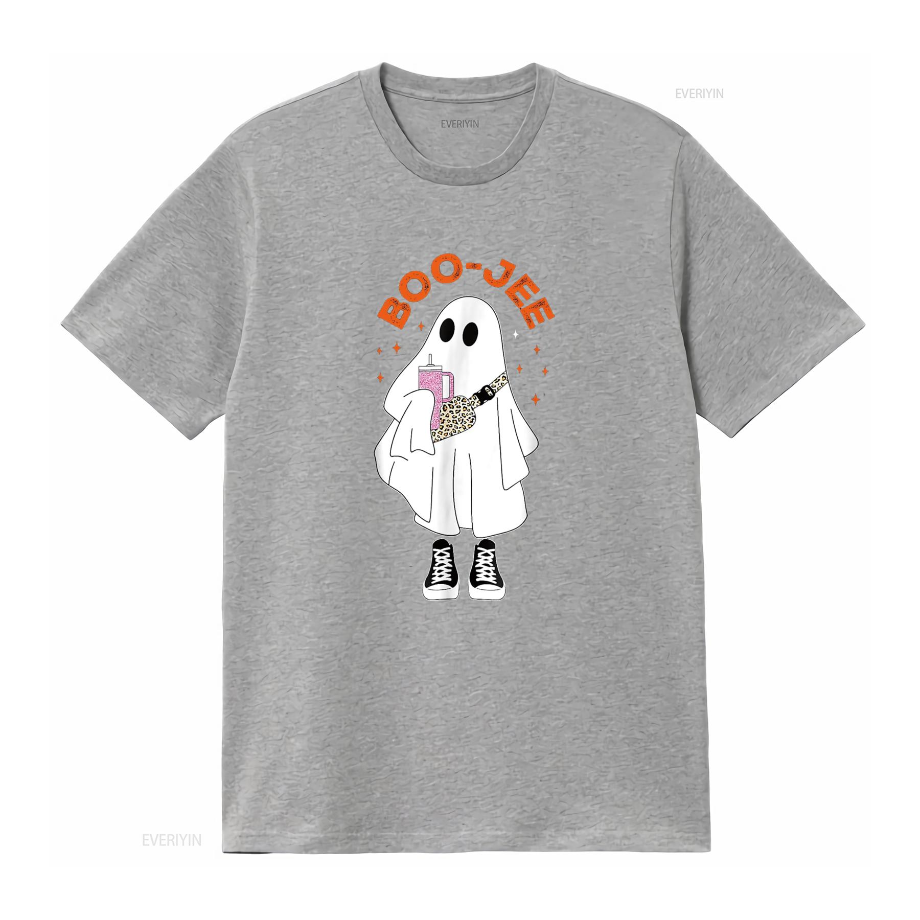 

Boo Jee Boujee Funny Halloween Cute Ghost Spooky Costume T Shirt vintage Washed Stretched Unisex Top For Everyday Wear S
