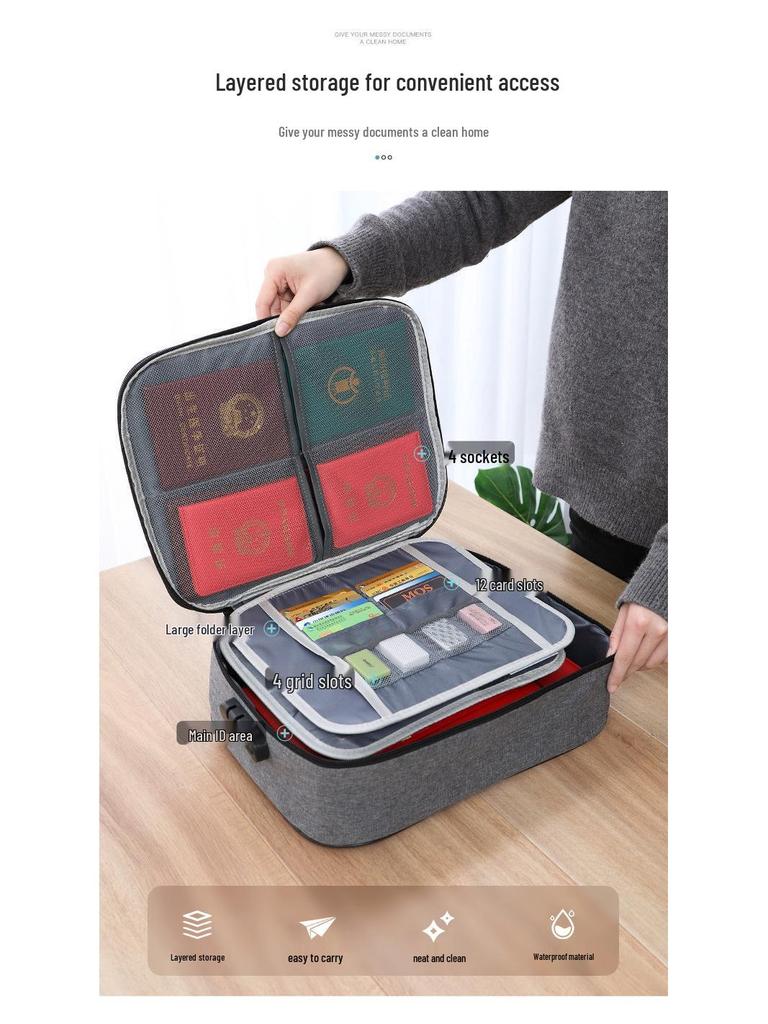 Multifunctional Large-Capacity ID & Document Storage Bag for Credit Cards and Driver's Licenses; Cross-Border Shipping Available.
