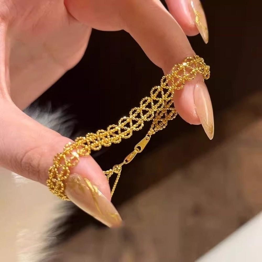 Exquisite Fashion Bracelet Light Luxury New Chinese Style Bracelets Metal Lace Bracelet  Gifts
