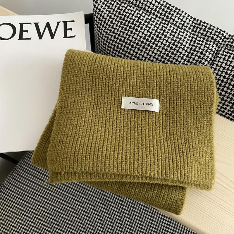 Solid Color Scarf Knitted Scarf for Women Korean Winter New Couple's Men's and Women's Style