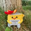 Handmade Crochet Animal Dolls: Brown Bear, Pug, White Dove & Hedgehog Ornaments