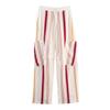 Kaslead New Women clothes Western Style Fashion Contrast Color Stripe Shirts Trousers 8046220 8050222