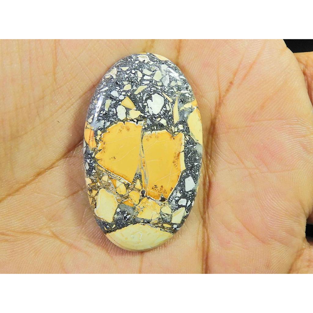 40Cts. Natural Maligano Jasper Oval Cabochon Palm Crytsal Gemstone 24X40MM SK-2664