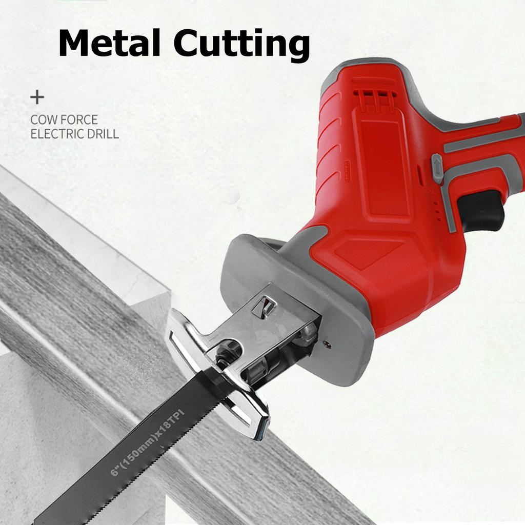 3000 U/min Fuchsschwanz Säbelsäge Multifunktionssäge Akku Hubsäge für Metall Holz Rohrsäge mit 4 Sägeblättern Set 88VF