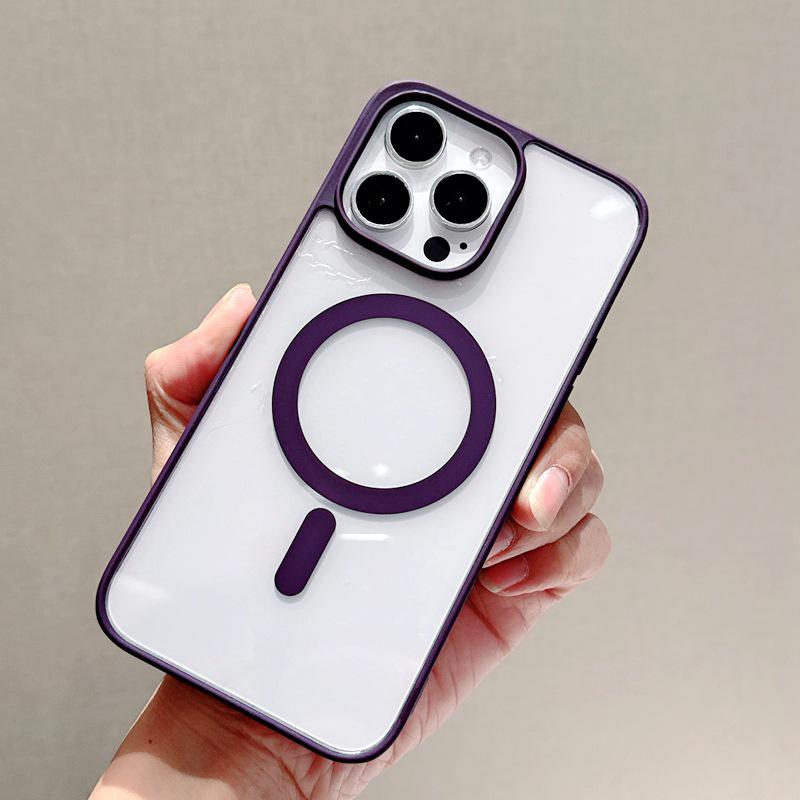 

iPhone 17 Frosted Acrylic Magnetic Protective Case - 16Promax Simple Transparent Cover 15