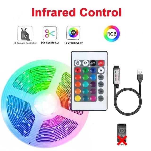 5050 RGB LED Self-Adhesive USB TV Backlight Strip, 5V Low Voltage Atmosphere Light Set