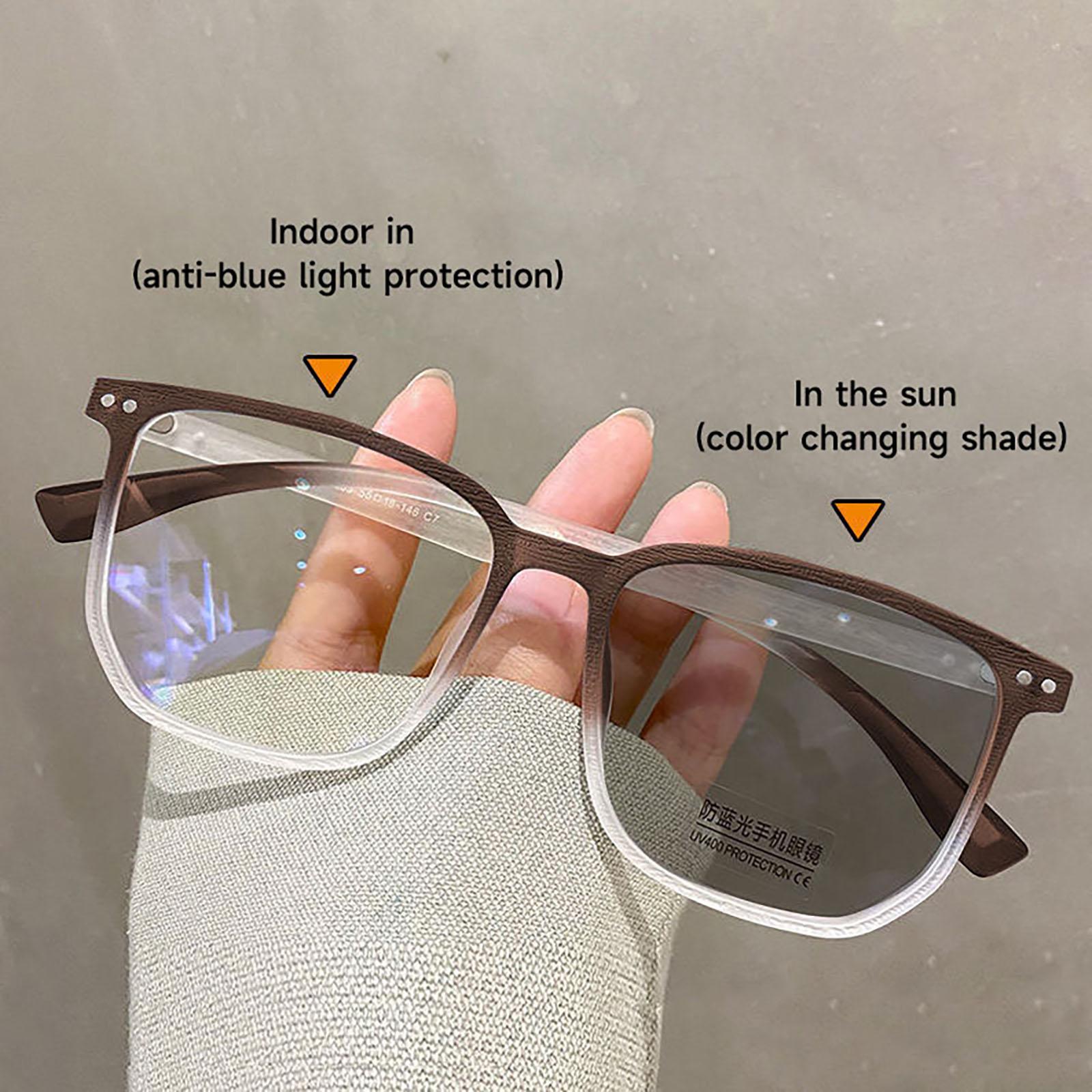 

Elbru Discolored Myopia Glasses Women Men Fashion Photochromic Myopic Eyewear Unisex Colorchange Nearsighted Eyewear 0-0.5-1-2-6 -500