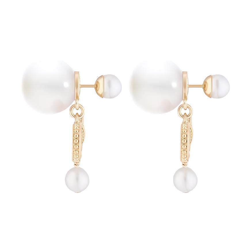 Dior Bow Tie Crystal-Studded Pendant Earrings Women earrings Champagne E3630WOMCY-D03S