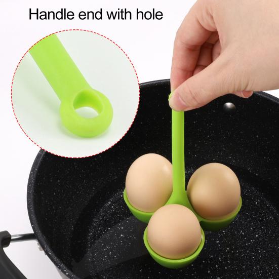 Egg Poacher Food-Grade 3 Holes Temperature Resistance Silicone Egg Cooker Egg Holder Cup Cooking Accessories