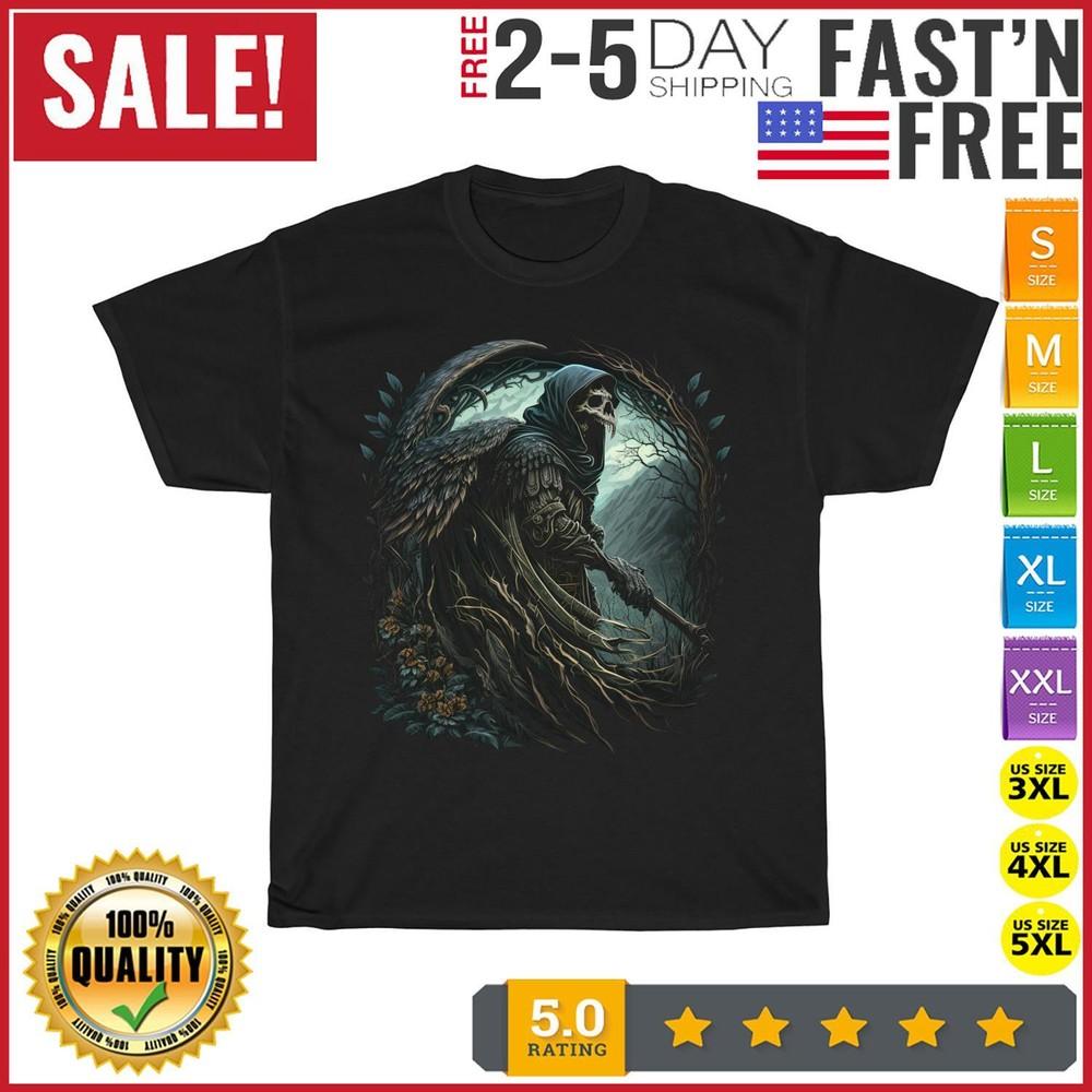 

Valhalla Grim Reaper Vintage T Shirt Men Fashion 2023 Women T Shirt Short Sleeve 2XL