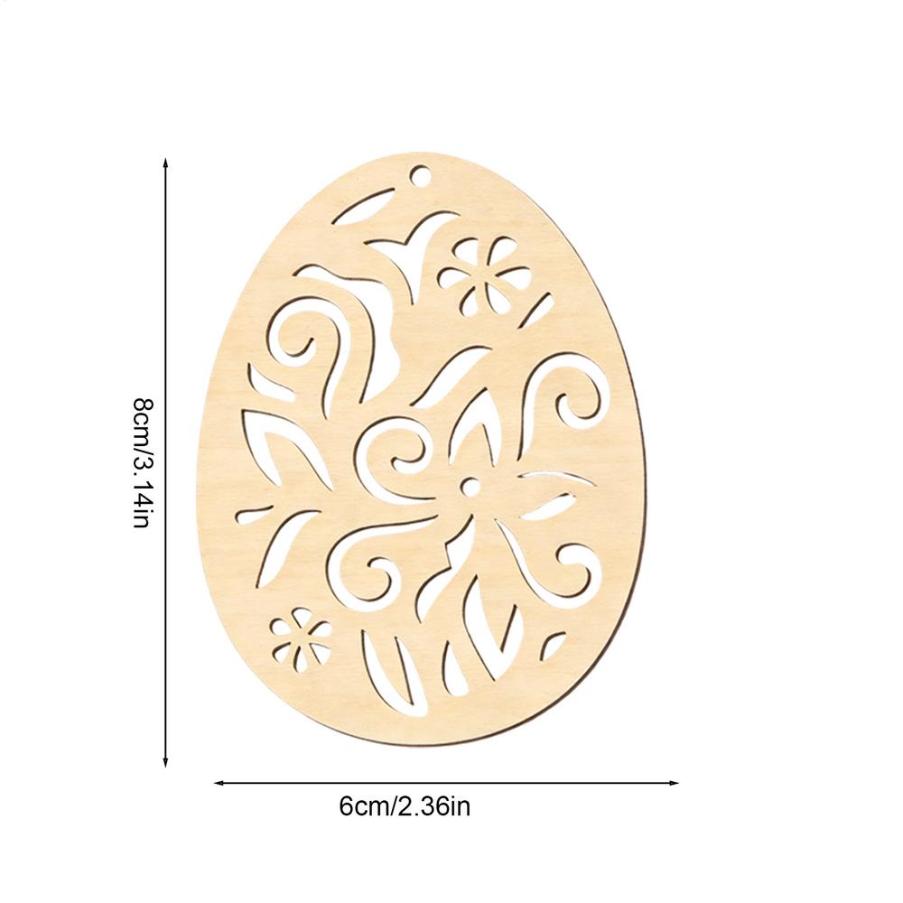 Unfinished Wood Ornaments Easter Eggs Paintable Pendants Unfinished Wood Cutouts For School Party Home Bedroom Apartment Family