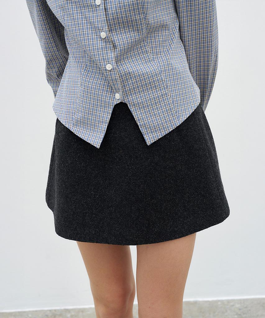VEM.VER Basic Wool Mini Skirt_Charcoal
