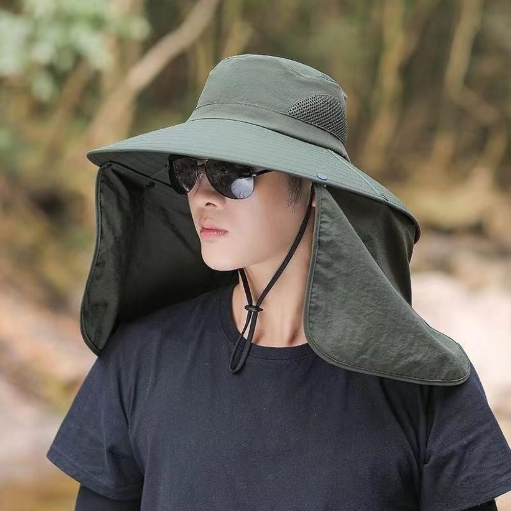 Neck Protection Men Sun Hat Big Brim Fisherman Hat Casual Women Visor Cap Hiking