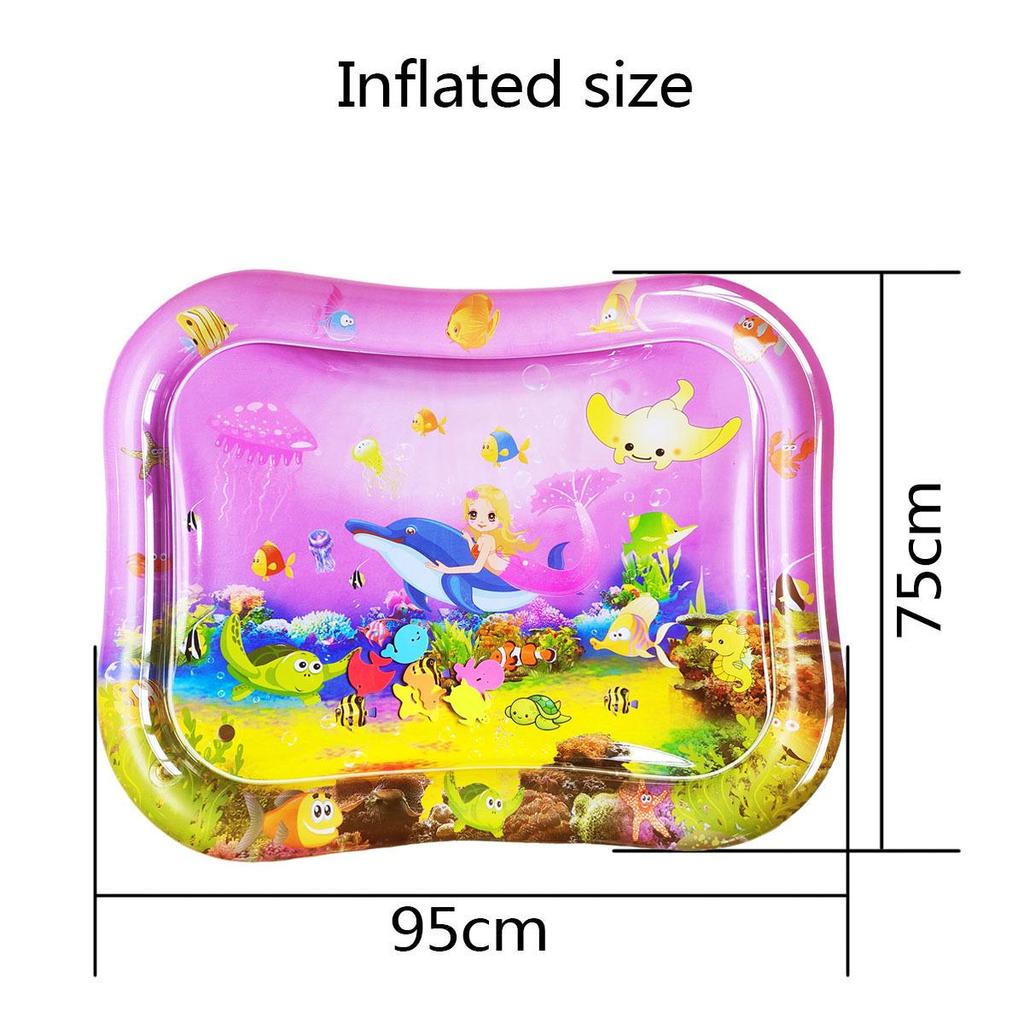 30-Silk Thickened PVC Inflatable Water Mat for Baby and Toddler Crawling, Summer Cooling Ice Pad Cushion