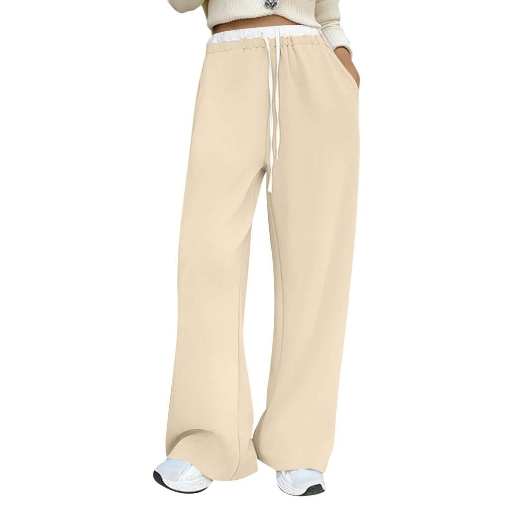 Women's Color Block High Waisted Loose Sportswear Pants Jogging Pants Fashionable Casual With Pockets