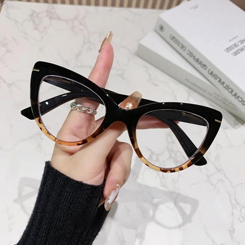 Large Frame Cat Eye Shape High-definition Reading Eyeglasses Sturdy and Durable Blue Ray Blocking Eye Safety Eyeglasses 0 TO +4.0