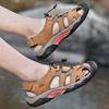 Men's Leather Outdoor Plus Size Sandals Summer Casual Men's Vacation Beach Shoes Fashion Outdoor Non-Slip Sandals