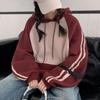 The Pink Oversized Color Block Raglan Fleece Hoodie