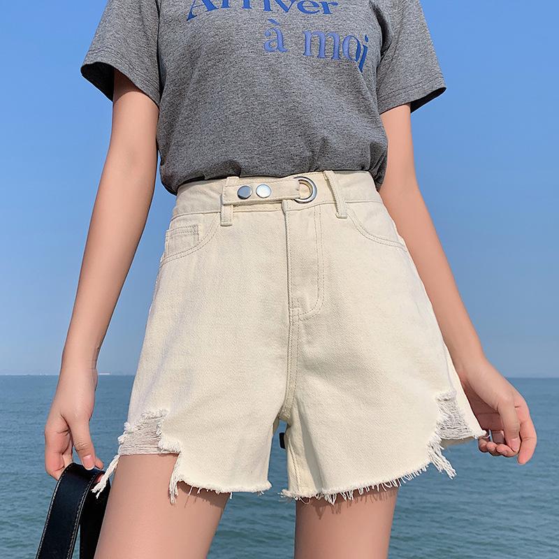 Summer Denim Shorts High Waist Denim Wide Leg Pants Women