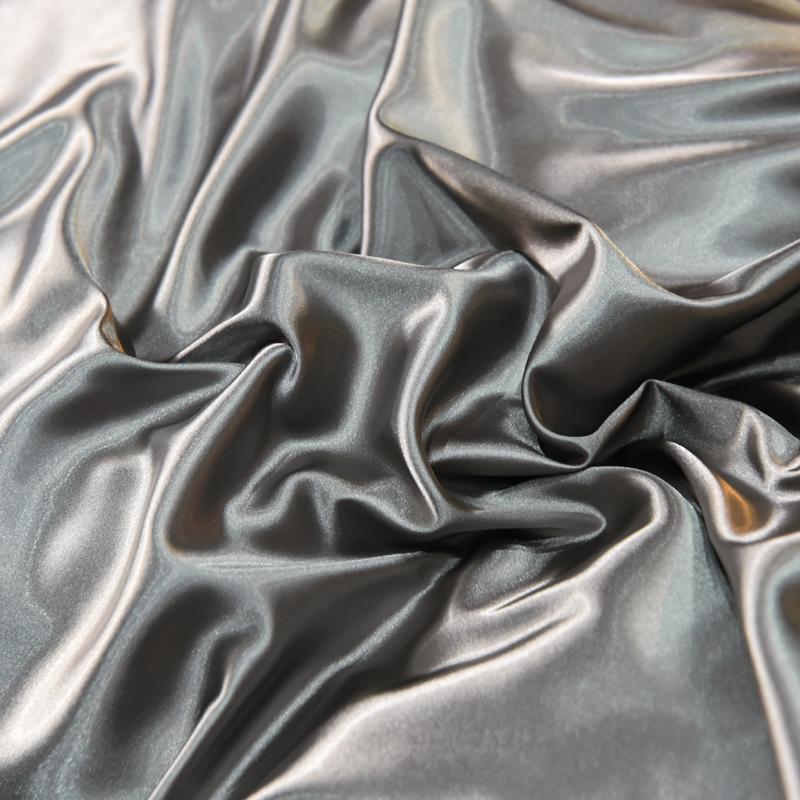 Solid Satin Bedding Set Soft Smooth Duvet Cover Sheet Pillowcase For Twin Full Queen King Size Beds