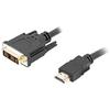Καλώδιο HDMI -> DVI-D (18+1) M/M Μονή Σύνδεση - LANBERG - Μαύρο - 1,8μ
