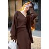 Mokana Women's Knitted Top & Mid-Length Skirt Set