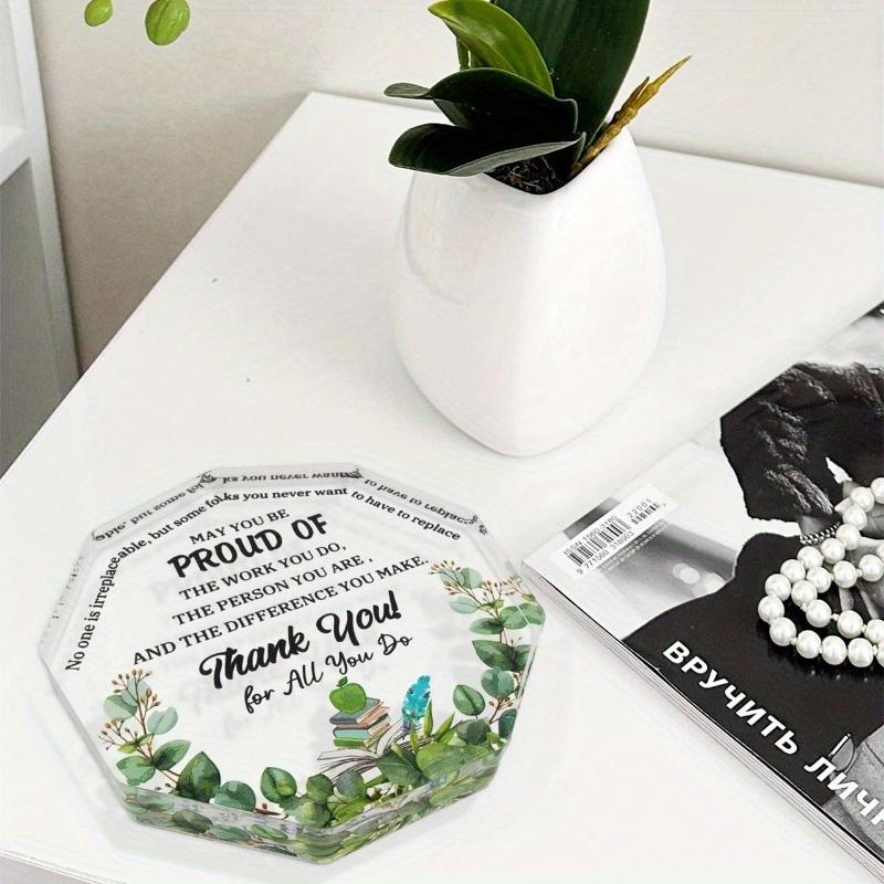  Inspirational Acrylic Thank You Plaque - Perfect for Coworkers, Friends, and Colleagues - Ideal for Retirement, Leaving Job, or Employee Appreciation
