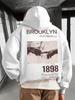 Modischer Retro Streetwear Hoodie für Jungs, Adam Hände Kunst & Brooklyn Letter Grafik auf dem Rücken, Hip Hop Locker Sport Oberteil
