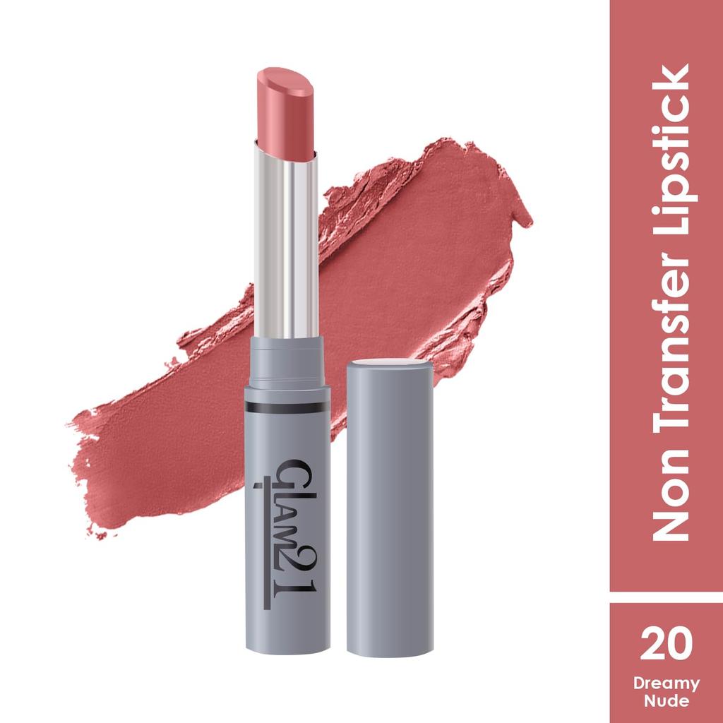Glam 21 Long Lasting Non-Transfer Lipstick|Creamy Matte Formula | Smudge-Free | HD-Colored lips - 2gm|Dreamy Red-20