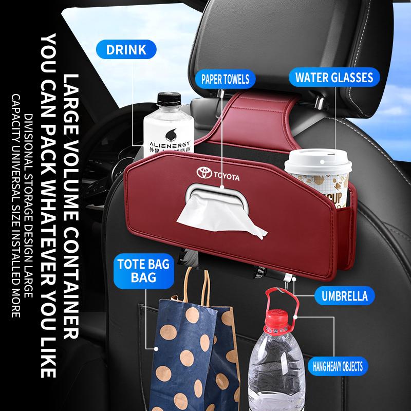 Car seat back hook water cup holder storage box car rear seat storage box must-have Toyota Corolla Camry RAV4 car sticker