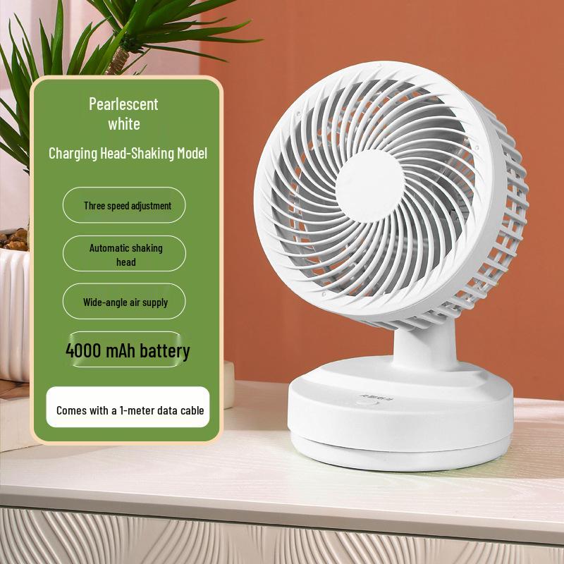 Rechargeable Silent Desk Fan with USB for Dorm or Home
