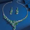 Colorful Rhinestone Crystal Necklace & Earrings Set for Women - Prom Costume Accessories