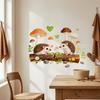 Yousheng Cute Hedgehog and Mushroom Wall Stickers, Watercolor Cartoon Animal Decals for Kids Room Nursery Kitchen, Removable PVC Waterproof