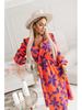 2025 Women's V-Neck Long Sleeve Printed Midi Dress