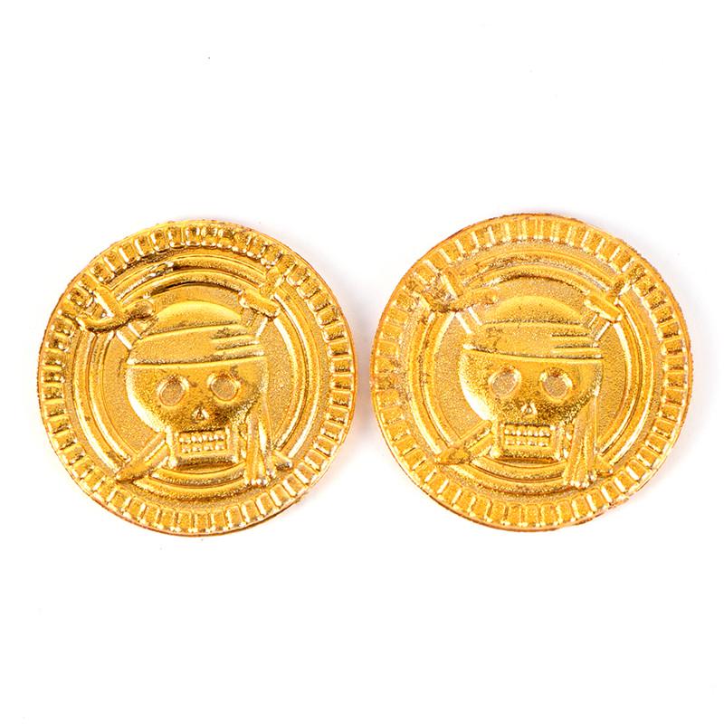 10Pcs Plastic Pirate Gold Play Coins Birthday Party Favors Treasure Coin