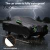 Waterproof Car Cover for Automobiles, All Weather UV Protection Outdoor Full Exterior Cover, Rain Sun Snow Protector with Door Zipper, 242x81x77 inch,