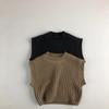 Winter Kids Sleeveless Vest Solid Color Pullover Toddler Boys Girls Brown Sweater