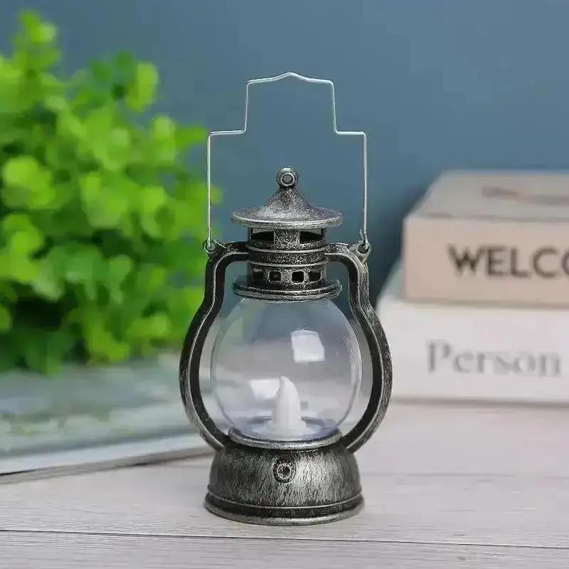 LED Light Christmas Decoration Halloween Retro Portable Lantern Vintage Electronic Candlestick Bar Atmosphere Decoration Light