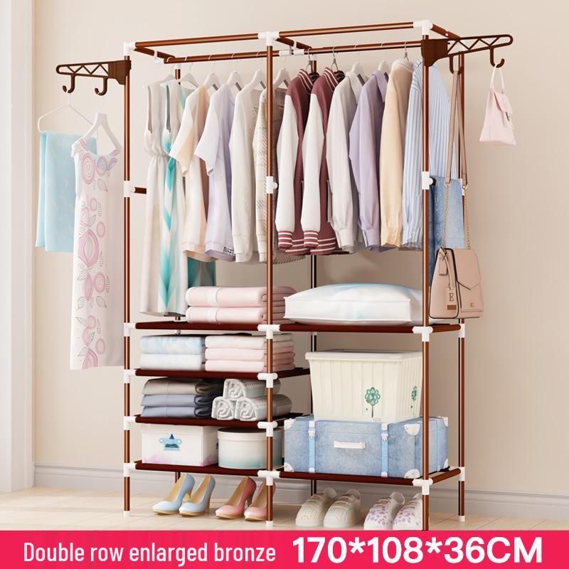 Multifunctional Metal Coat Rack - Bold Floor-Standing Design for Bedroom Use