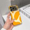 Lucky Start Phone Case For iPhone 17 16 15 14 13 12 11 Pro Max 16E Gold Electroplated glass shell  Orange Geometric Forms Cover