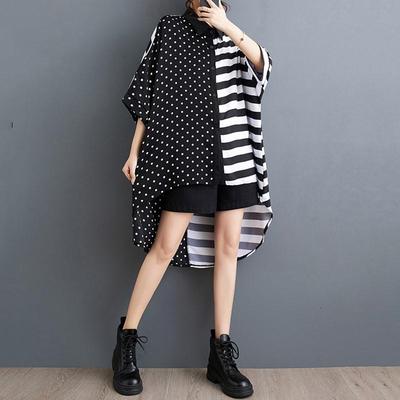 Plus μέγεθος vintage Stripe νέο σε φορέματα για γυναίκες casual φαρδύ καλοκαιρινό πουκάμισο φόρεμα