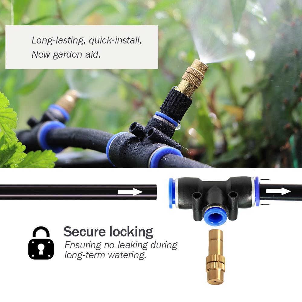 10PCS Brass Adjustable Garden Micro Sprinklers Nozzle for 5/8mm 8/12mm PE Hose Outdoor Misting Cooling System Watering Atomizer