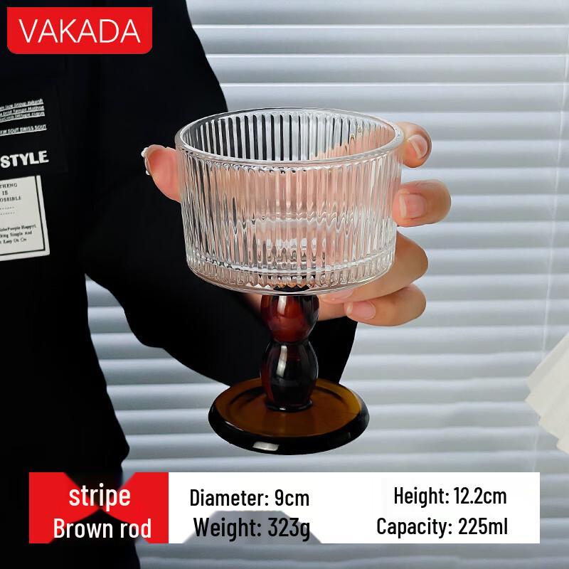 VAKADA French Retro High-Foot Glass Dessert Bowl