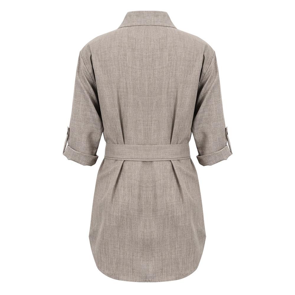 Casual Shirt Dresses Women Summer Autumn Sexy Dress Office Dress Buttons Turn-Down Long Sleeve Bandage Elegant Dresses