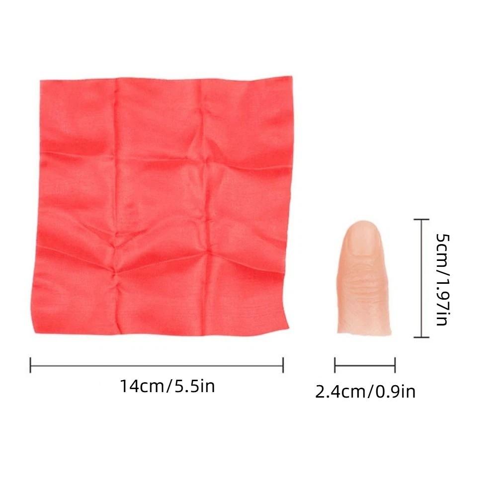 5Pcs Red Silk Magic Prop Fake Finger Finger Magic Trick Prop Fake Thumb Tip Close Up Magic
