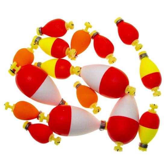 10/16Pcs EPS Foam Fishing Float with Weights Long Casting Lightweight High Visibility Buoyancy Ball Buoy Bobber Float Saltwater Freshwater