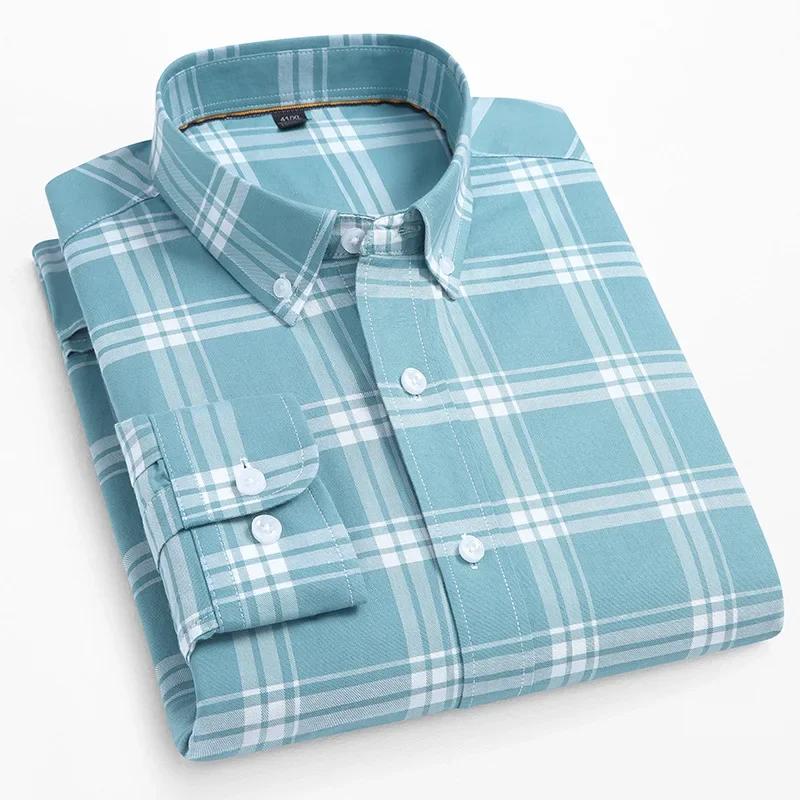 New in shirt hight quality 100%cotton long sleeve shirts for man slim fit casual plain shirt soft plaid trends designer clothes