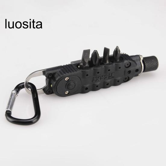 Multifunctional Screwdriver Keychain, Screwdriver with LED Light, And Bottle Opener, for Outdoor Camping