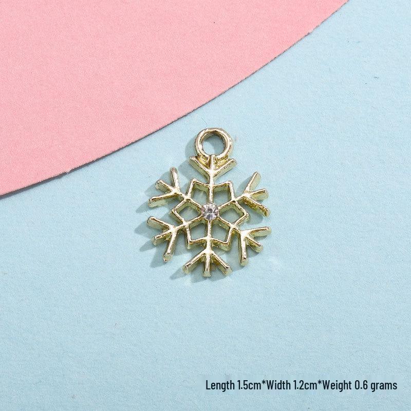 Snowflake Rhinestone Charm Pendant for DIY Jewelry: Christmas Alloy Accessory for Women’s Bracelets, Necklaces, and Earrings